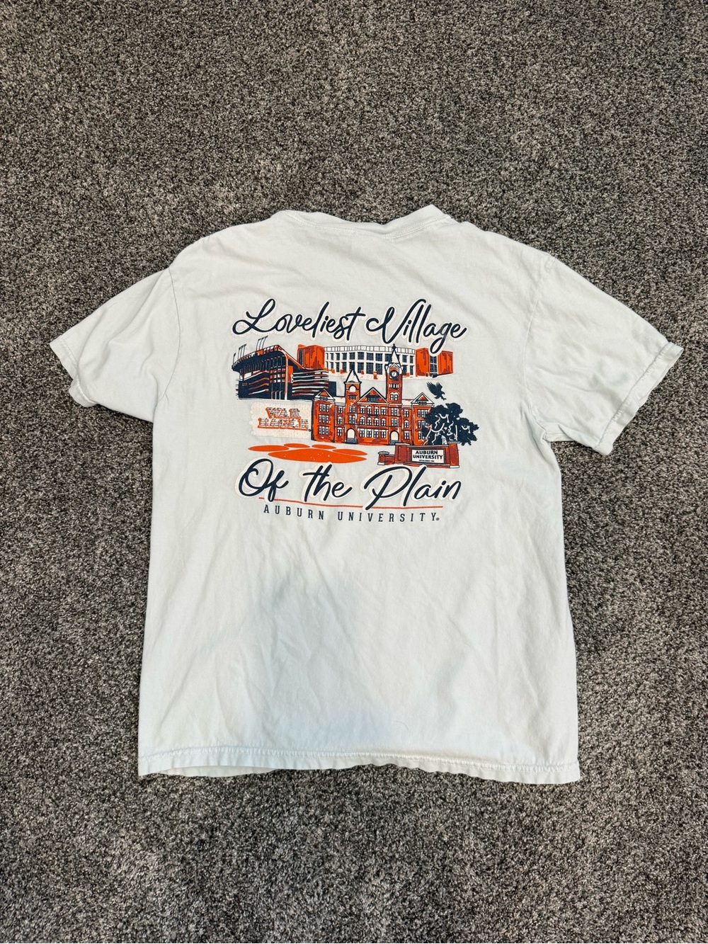 Comfort Colors White Short-Sleeve Graphic Tee with Navy & Orange Print